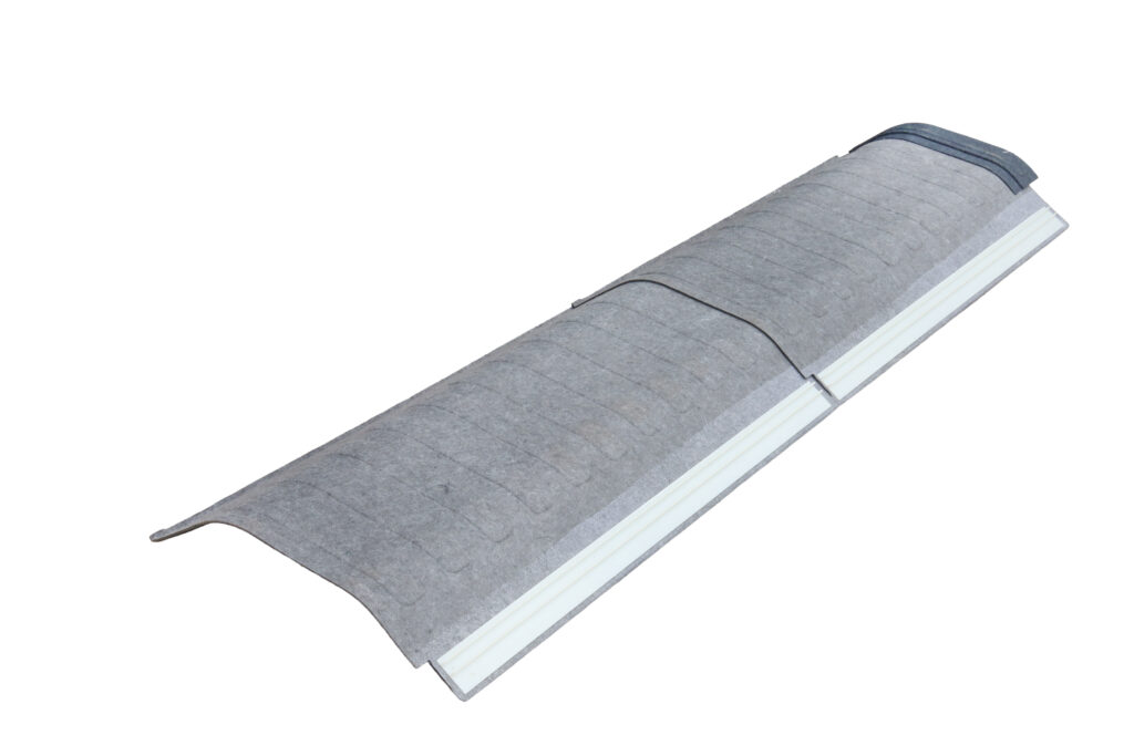 Automotive Parcel Shelf Rear Closure in Ecopet with Mounting Profile